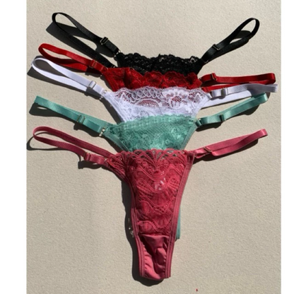 Calcinha Fio Duplo Renda com Regulagem (Pague 5 Leve 10)