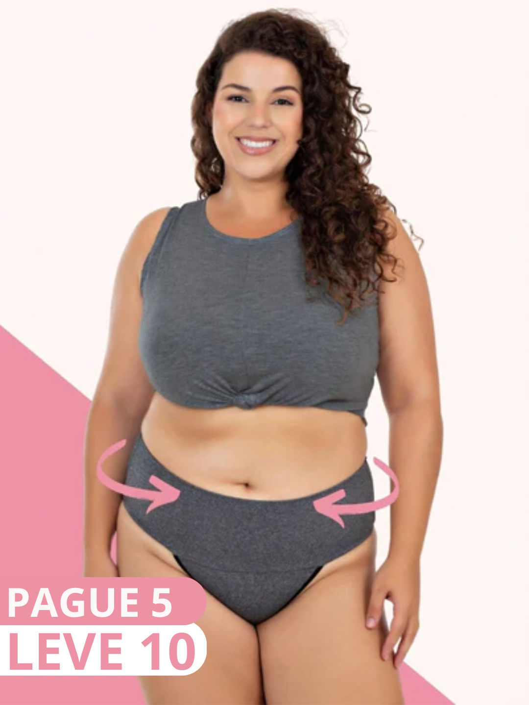 Calcinha Modeladora Fitness Plus Size (PAGUE 5 LEVE 10)