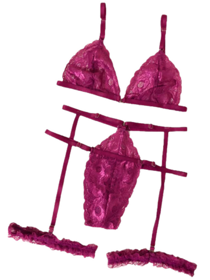 Conjunto Lingerie Renda Gladiadora Completo