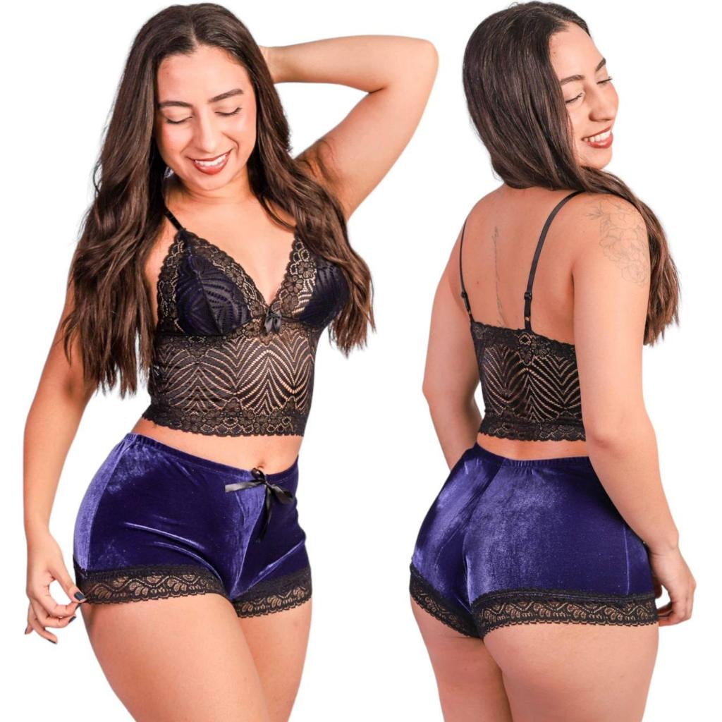 Pijama Baby Doll Veludo Katarina