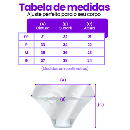 Calcinha Feminix Comfort™ - Microfibra e Corte a Laser - Pague 5 e Leve 10